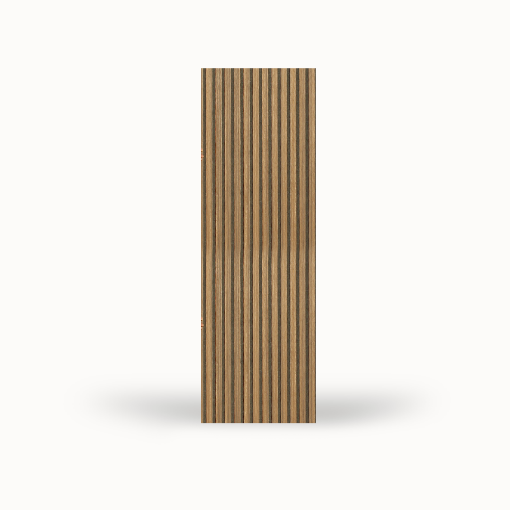 Smoked oak acoustic slat panel