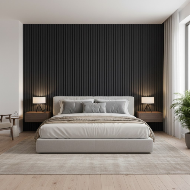 Dark grey- Fluted WPC