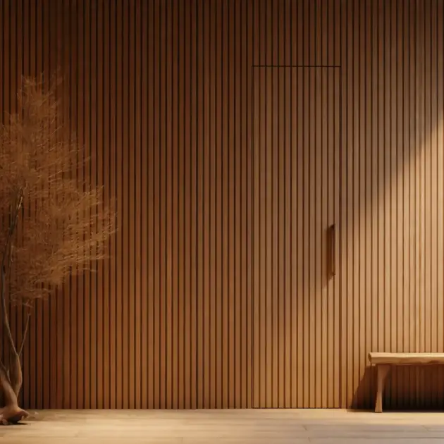 Walnut acoustic slat panel